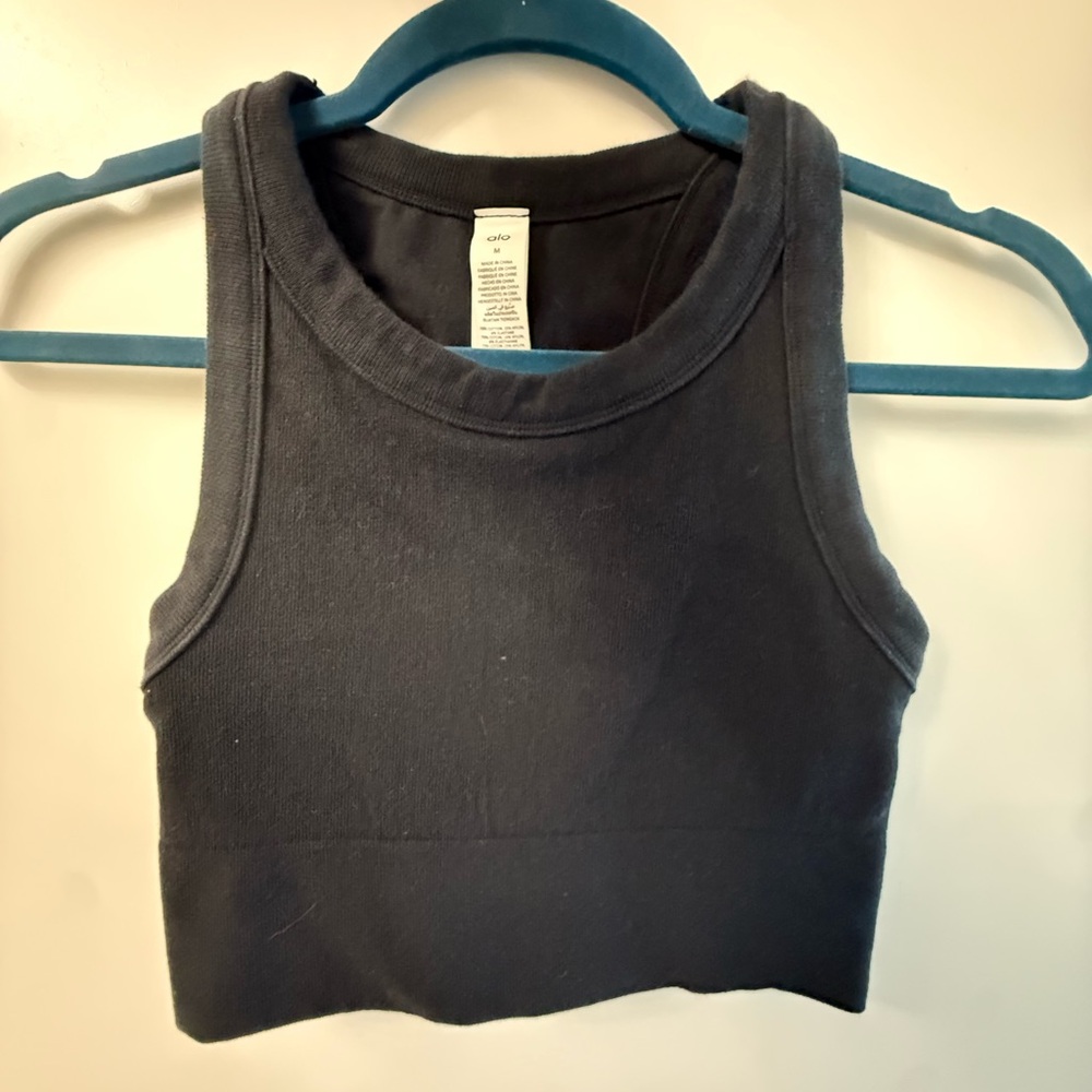 ALO Yoga Classic Cropped Black Tank